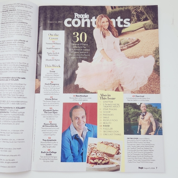 🍭7/$15 People Magazine August 2024 Vanessa Williams - Picture 2 of 4